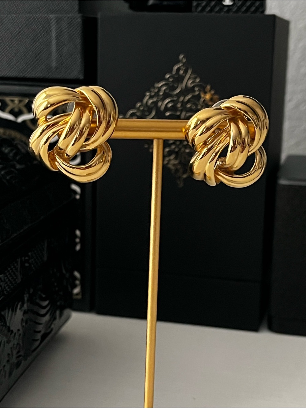 Givenchy Polished Gold Knot Earrings